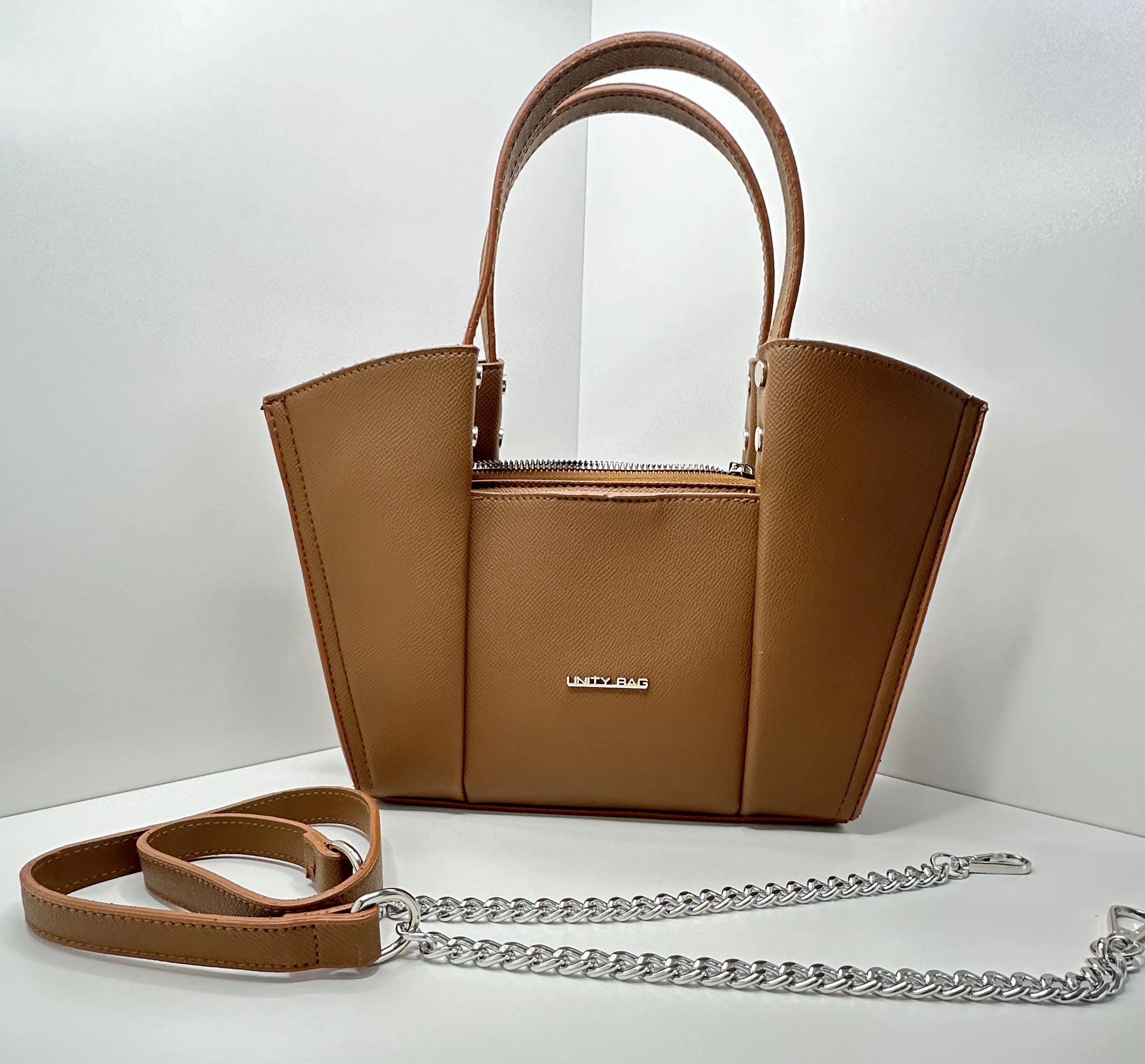 Zincir Askılı Suni Deri El ve Omuz Çantası