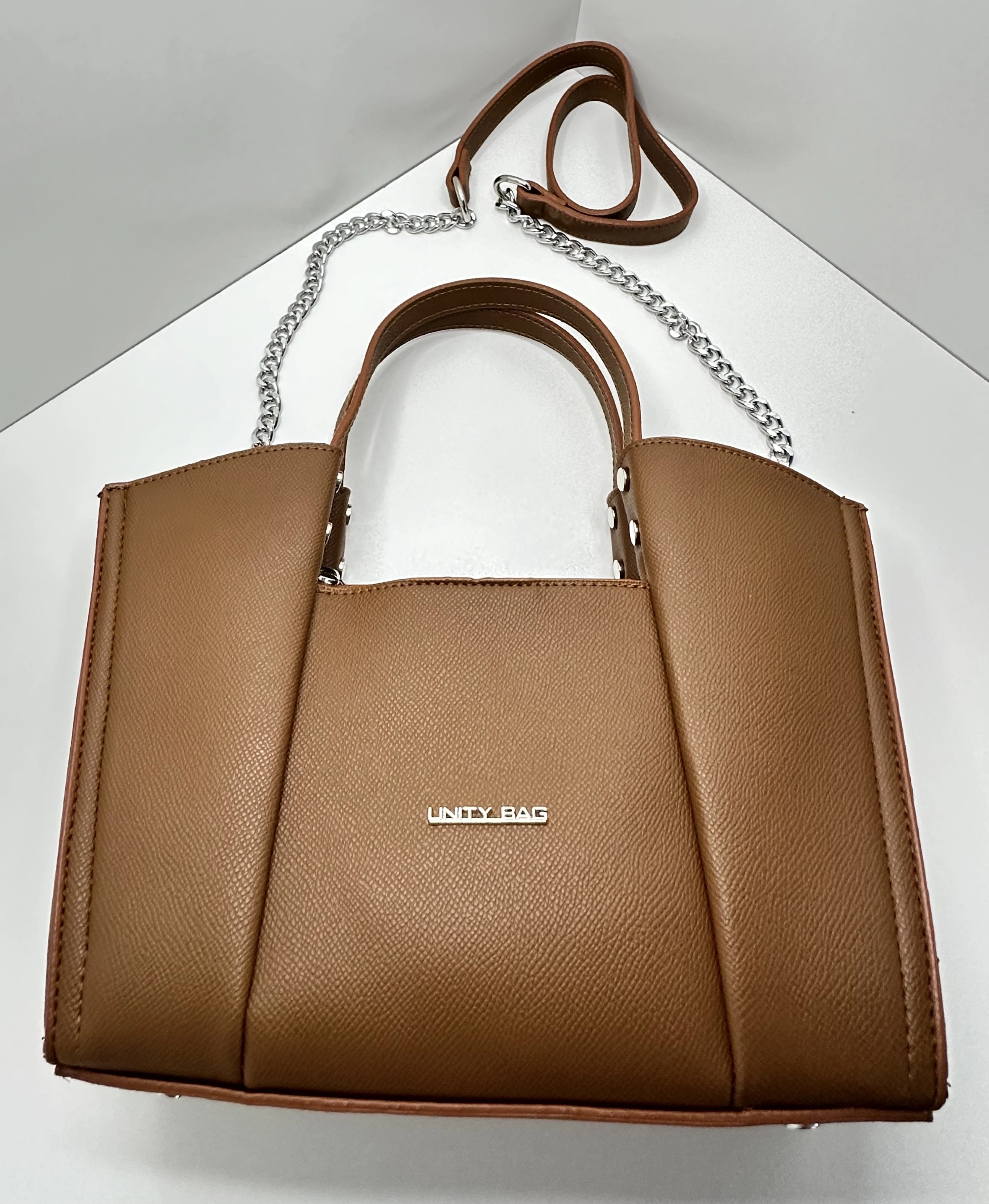 Zincir Askılı Suni Deri El ve Omuz Çantası