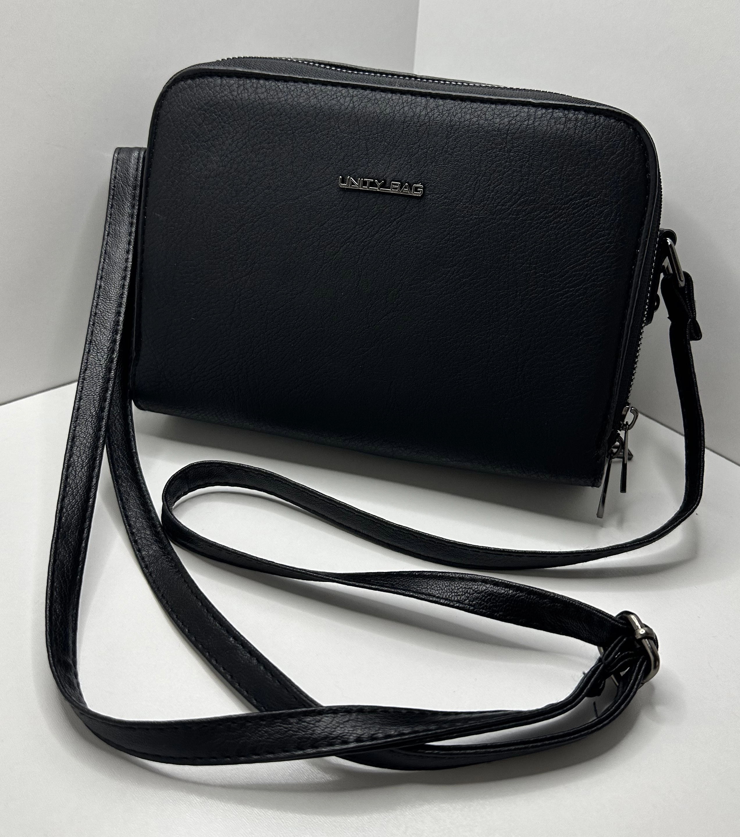 Kadın Çapraz & Omuz Çantası | Çift Fermuarlı Dokulu Model – Hecge