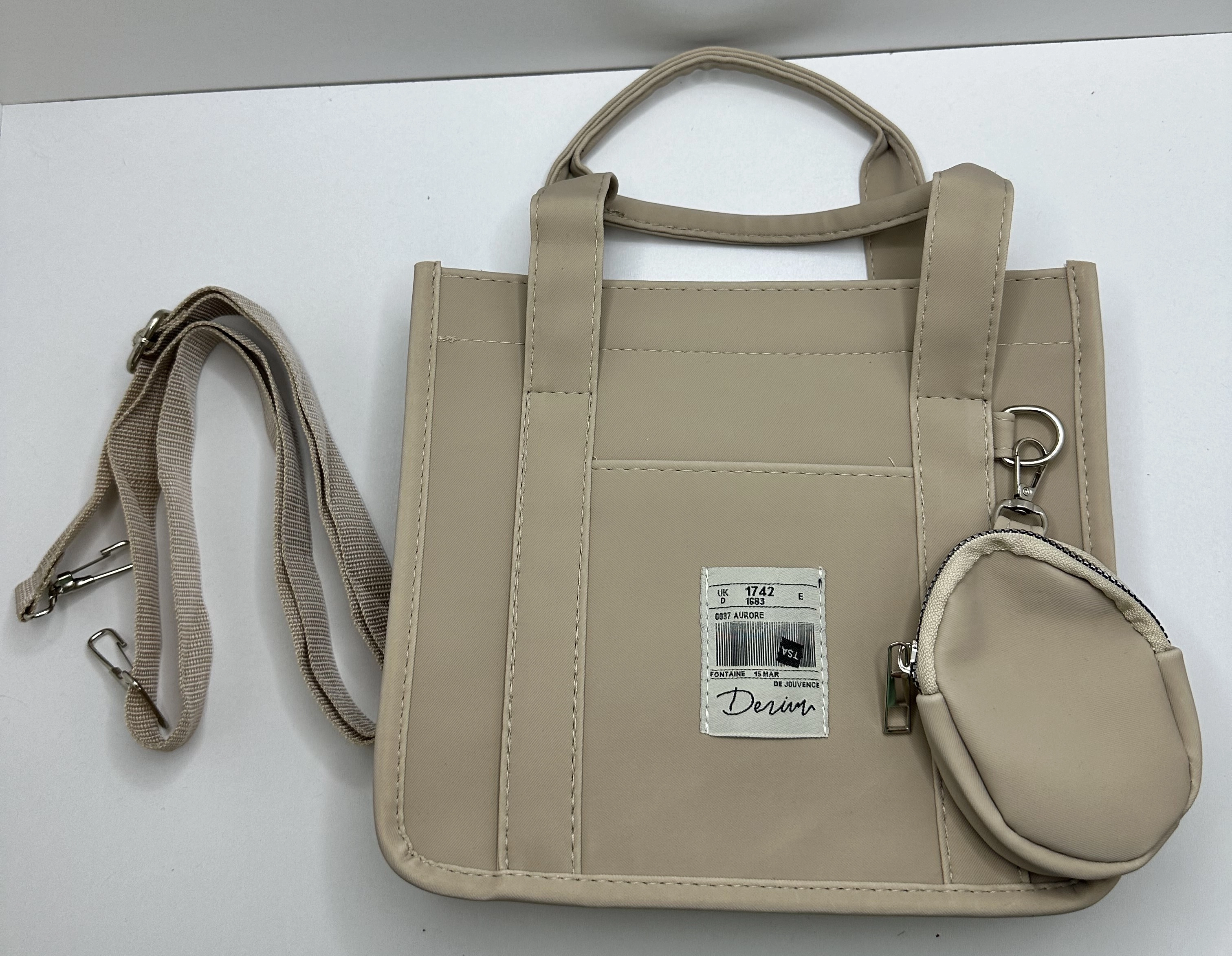 Kanvas Mini Cüzdanlı El ve Omuz Çantası