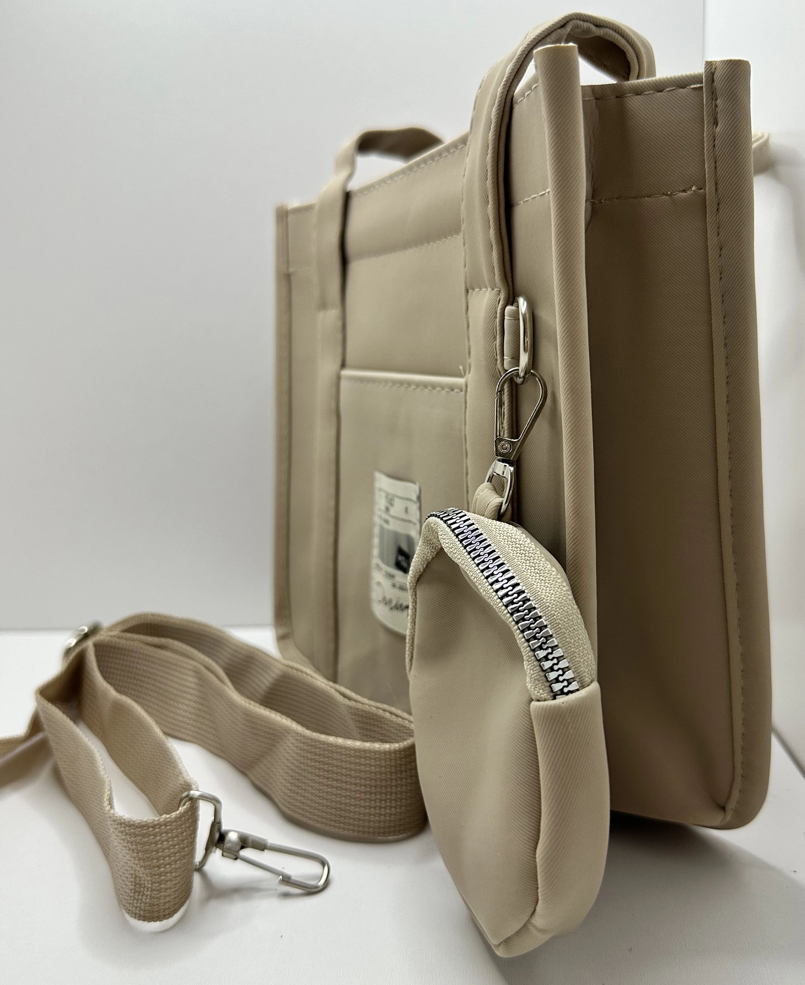 Kanvas Mini Cüzdanlı El ve Omuz Çantası