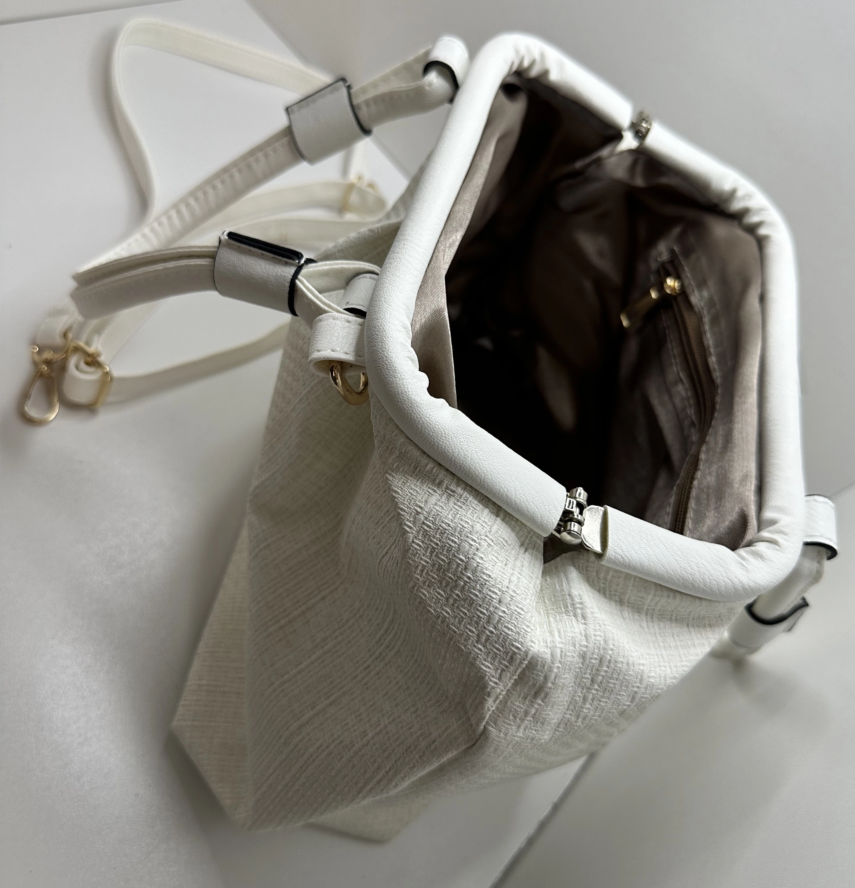 Kadın Suni Deri El ve Omuz Çantası | Dokulu Makas Kapama