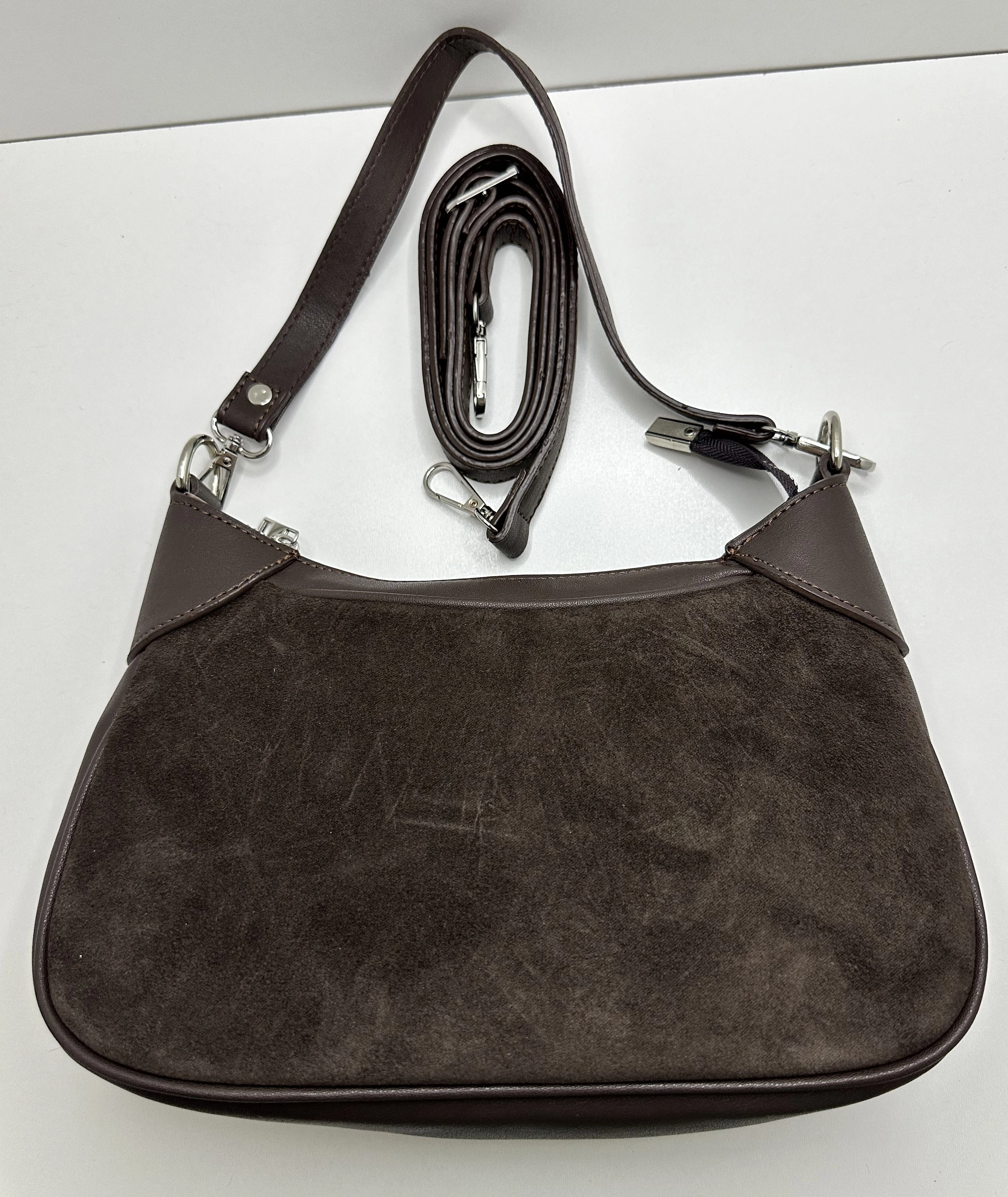 Süet Suni Deri Baget Omuz Çantası | Kadın Günlük Çanta | Hecge