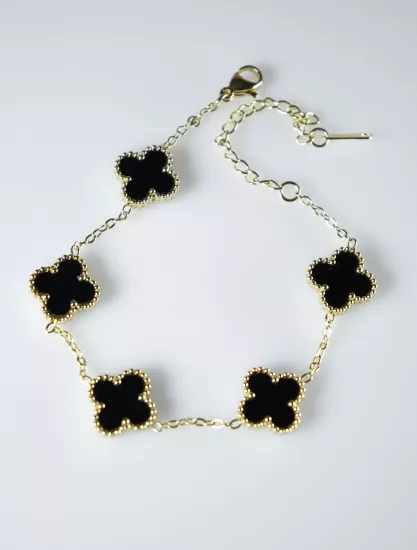 Noir Elegance – Siyah Mine Çelik Bileklik