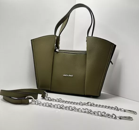 Zincir Askılı Suni Deri El ve Omuz Çantası