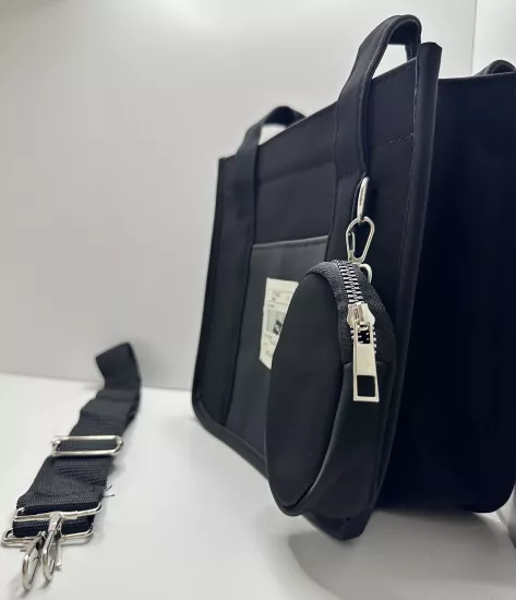 Kanvas Mini Cüzdanlı El ve Omuz Çantası