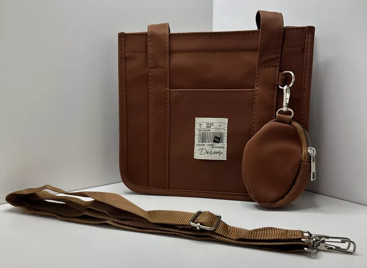 Kanvas Mini Cüzdanlı El ve Omuz Çantası