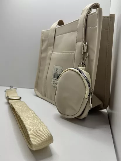 Kanvas Mini Cüzdanlı El ve Omuz Çantası