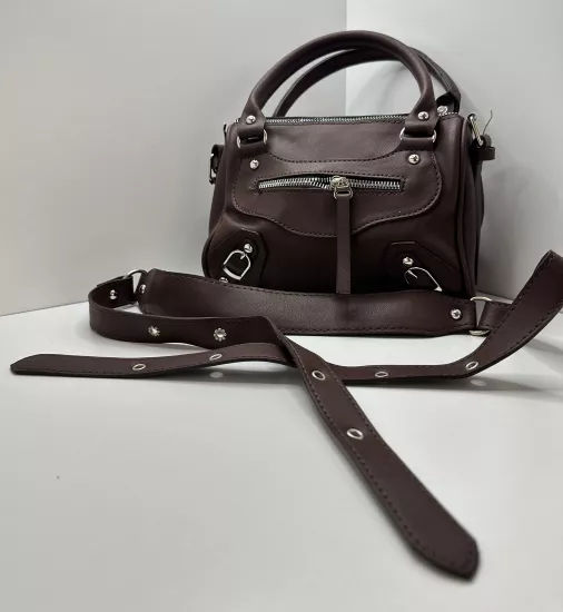 Deri Görünümlü Kadın El ve Omuz Çantası