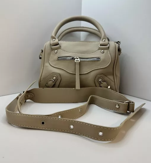 Deri Görünümlü Kadın El ve Omuz Çantası