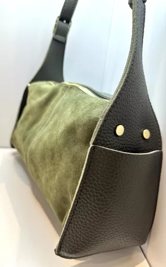 Hakiki Süet Deri Omuz Çantası | Günlük Kadın Çanta | Hecge